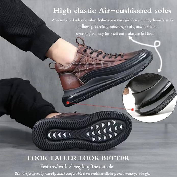 Leather Height Lifting Shoes